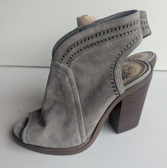 Vince Camuto Shoes - Vince Camuto Gray Peep-Toe Heeled Sandals